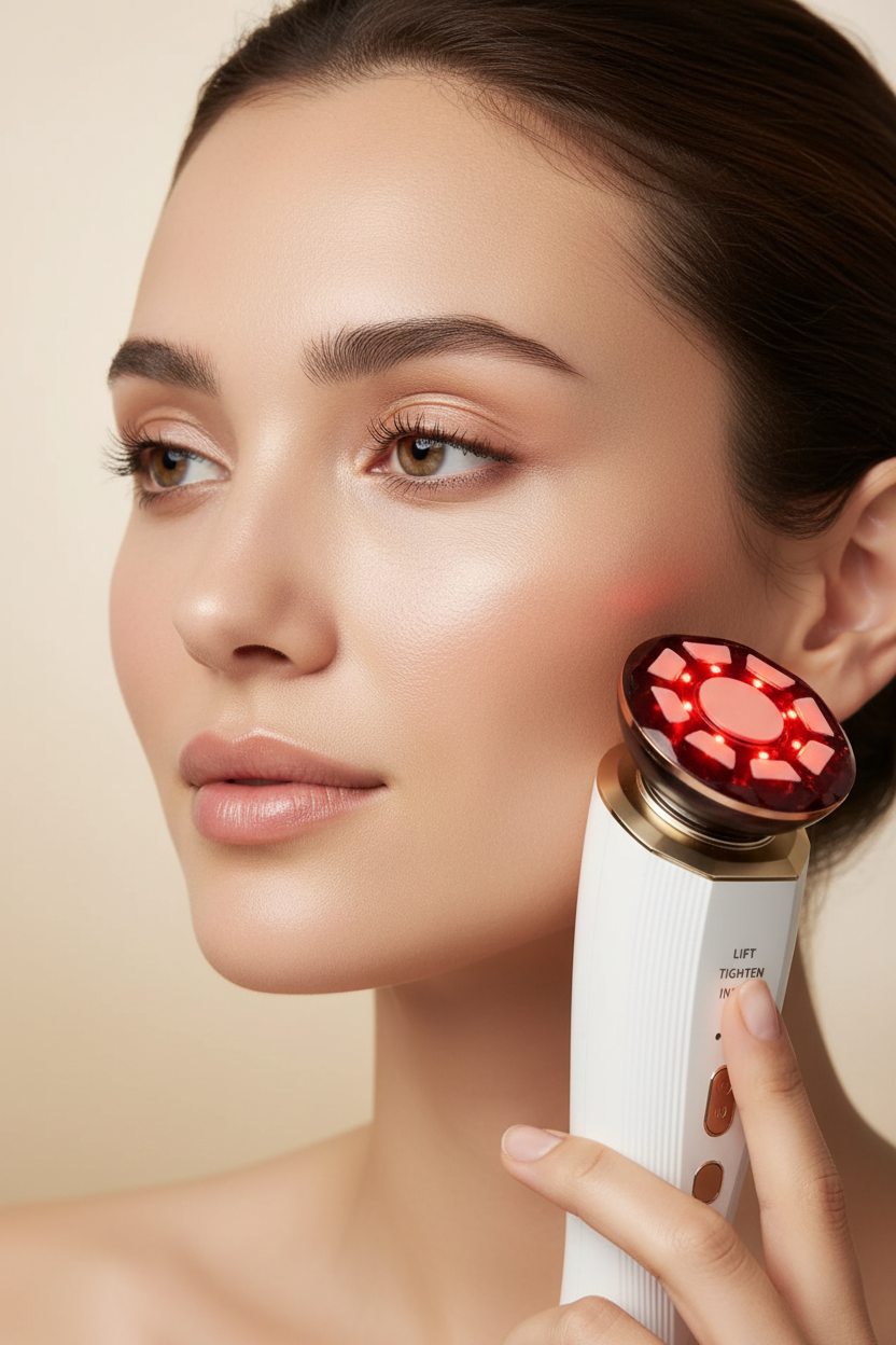 Model met beauty device